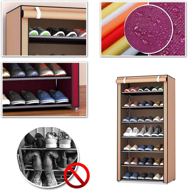 9 Layer Portable Dustproof Shoe Rack (Random color)