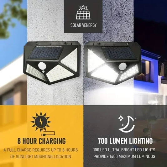 Solar Charging Led Induction Motion Sensor Wall Lamp For Outdoor