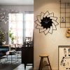3D Wooden Floral Wall Clock Modern Home Decorations For Living Room or Bedroom