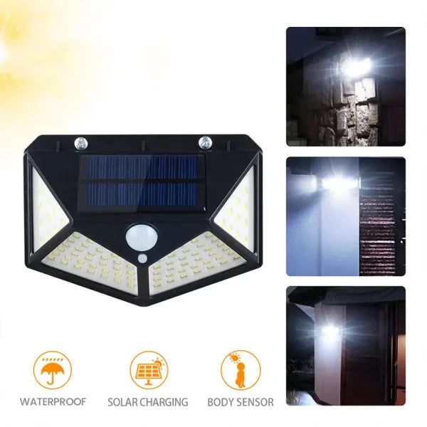 Solar Charging Led Induction Motion Sensor Wall Lamp For Outdoor