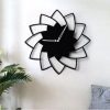 3D Wooden Floral Wall Clock Modern Home Decorations For Living Room or Bedroom