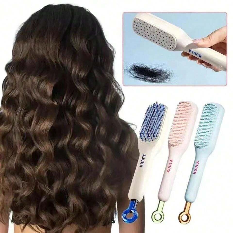 Pack Of 03 – Self Cleaning Hair Comb